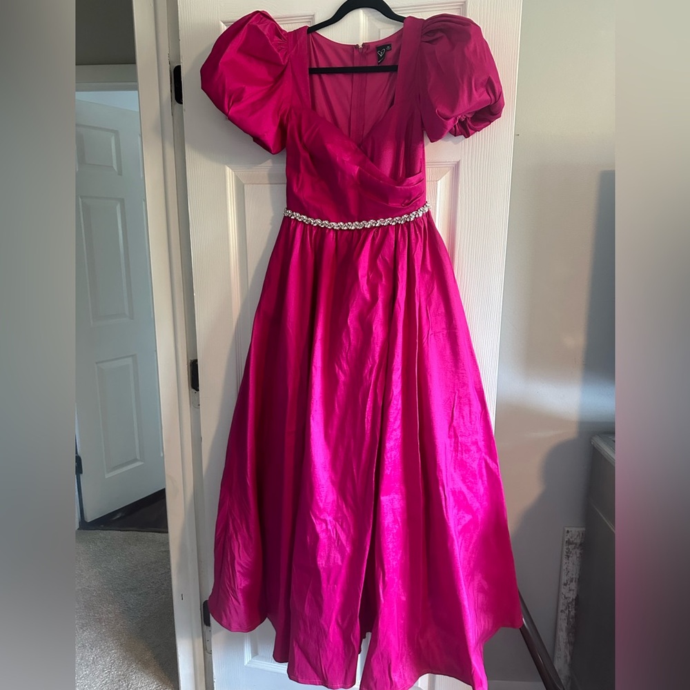 Windsor Hot Pink Prom Dress With A High Slit